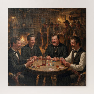 Puzzle Morgan Wyatt Virgil Earp Doc Holiday Jouant au Pok