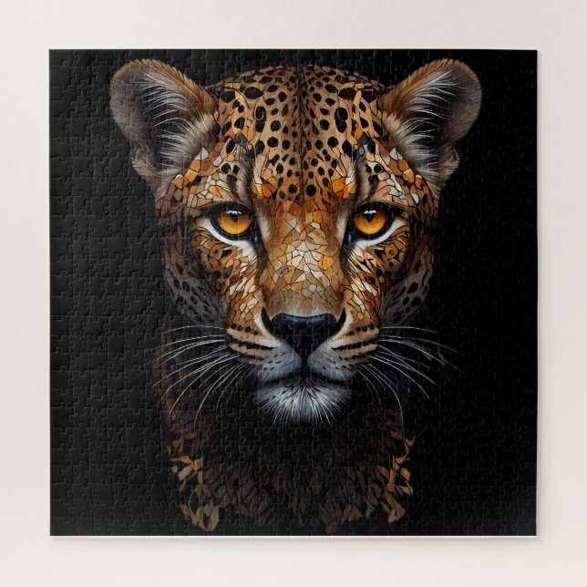 Puzzle Mosaic Cheetah Portrait (Vertical)