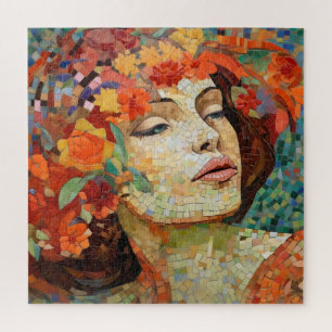 Puzzle Mosaïque de la Couronne des fleurs de femmes