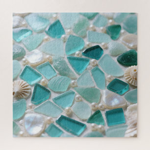 Puzzle Mosaïque de verre de mer Charme côtier turquoise