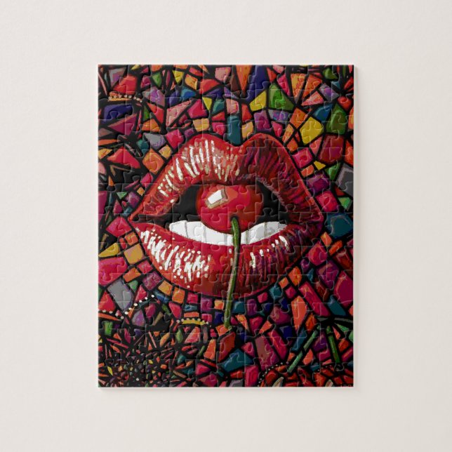 Puzzle Mosaïque des lèvres cerises (Vertical)