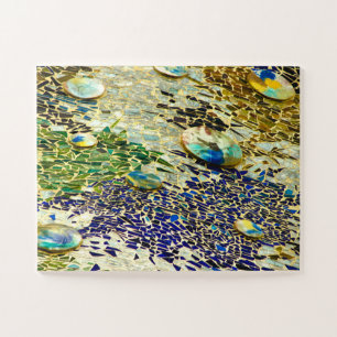 Puzzle Mosaïque espagnole bleue verte