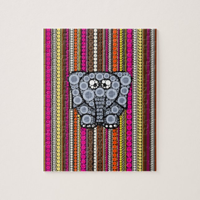 Puzzle Mosaïque géniale de cercle d'éléphant avec des (Vertical)