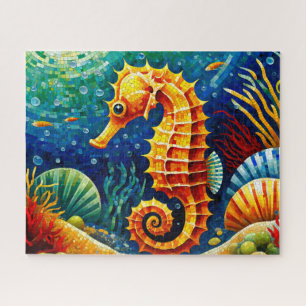 Puzzle Mosaïque Hippocampe Vie Océanique Créature Marine