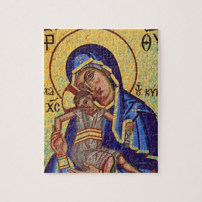 Puzzle Mosaïque Madonna et icône d'enfant (Vertical)