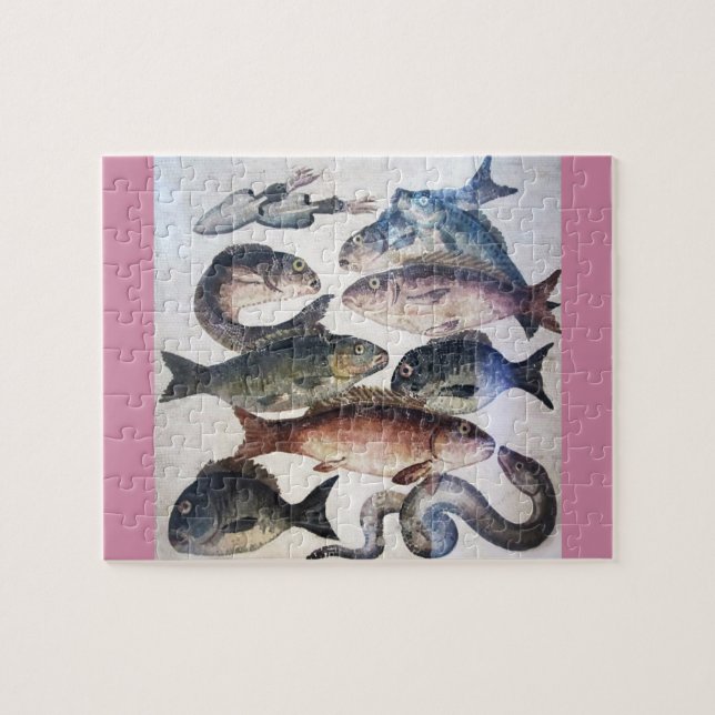 PUZZLE MOSAÏQUES ROMAINES ANCIENNES, PÊCHES, ESPACE DE VI (Horizontal)