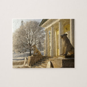 Puzzle Moscou. Hiver. sculpture de lions.