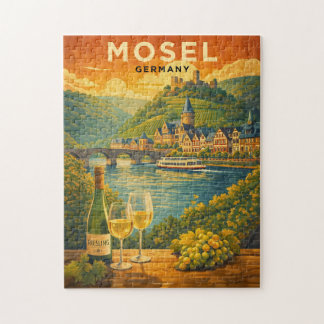 Puzzle Mosel Wine Region Germany Vintage Travel Art