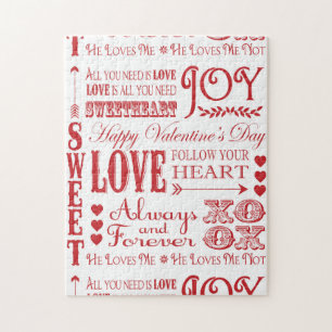 Puzzle Mot vintage moderne Valentine Love collage