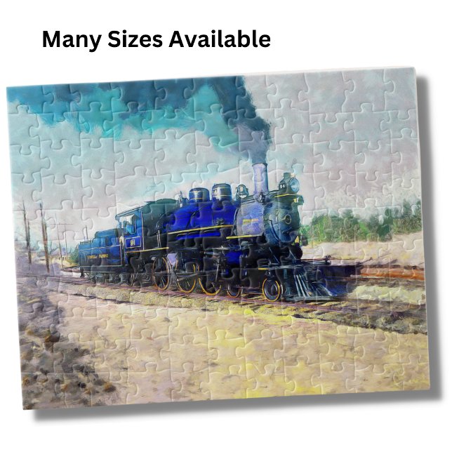 Puzzle Moteur à vapeur bleu Locomotive Paint Railroad (Créateur téléchargé)