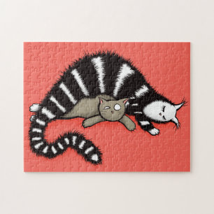 Puzzle Mother and child cute cats