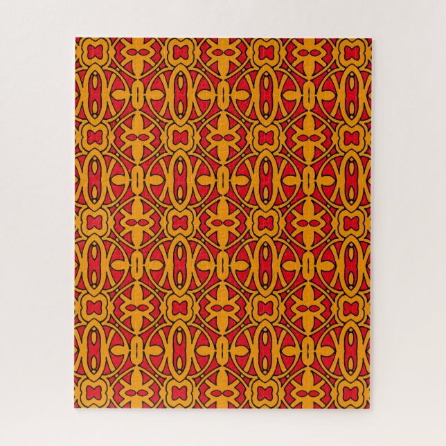 Puzzle Motif à main orange et rouge (Vertical)