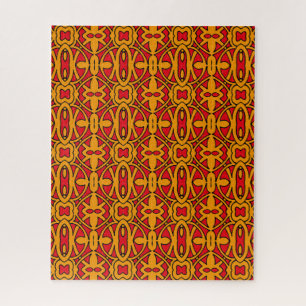 Puzzle Motif à main rouge et orange