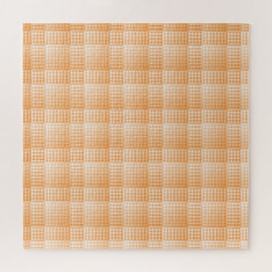 Puzzle Motif abstrait à carreaux orange et blanc