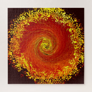 Puzzle Motif abstrait jaune d'explosion solaire