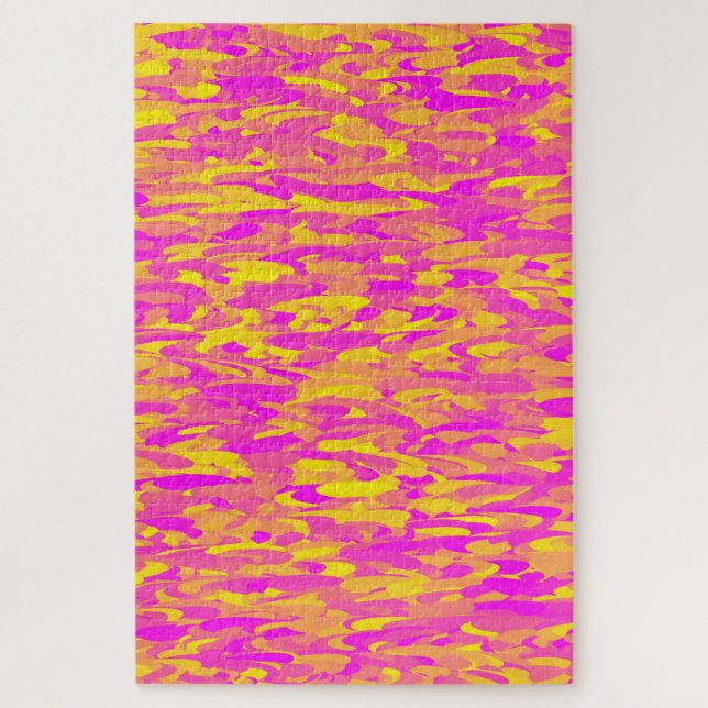 Puzzle Motif Abstrait rose jaune orange (Vertical)