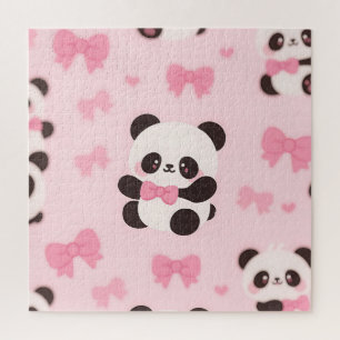 Puzzle Motif Arc-en-ciel Kawaii Panda Rose
