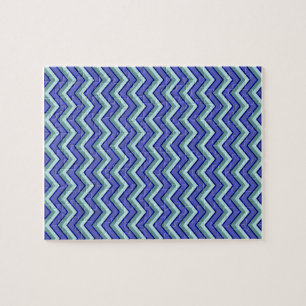 Puzzle Motif Blue Sapphire Chevron