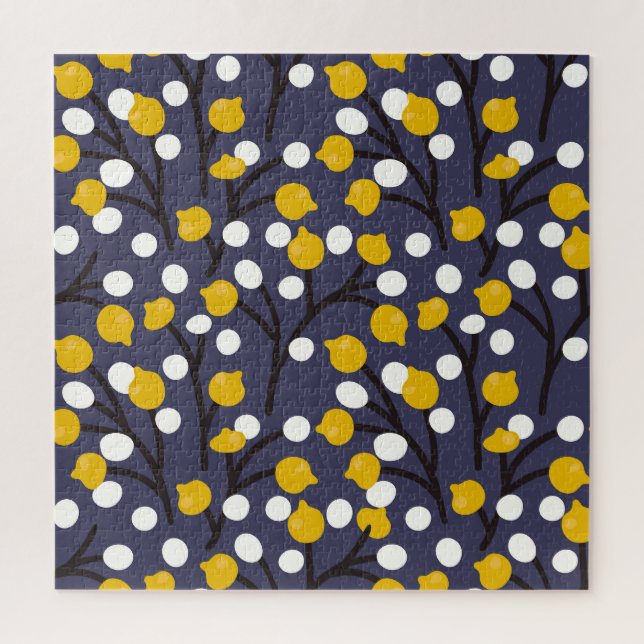 Puzzle motif botanique vintage floral délicat. (Vertical)