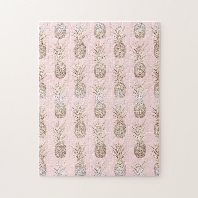 Puzzle Motif d'ananas doré et broussailleux (Vertical)