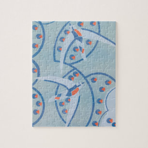 Puzzle Motif d'animaux d'oiseaux de jazz Art déco vintage