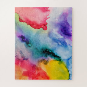 Puzzle Motif d'aquarelle arc-en-ciel dynamique