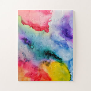 Puzzle Motif d'aquarelle arc-en-ciel dynamique