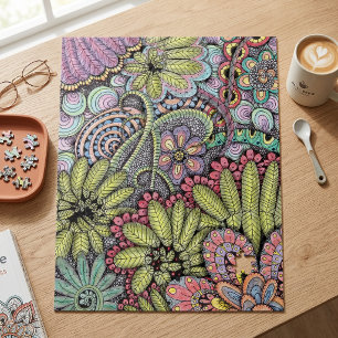 Puzzle Motif d'art doodle floral coloré complexe