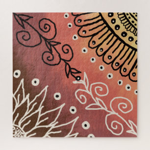 Puzzle Motif d'art drôle rouge