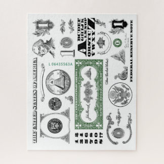 Puzzle Motif de billet d'un dollar
