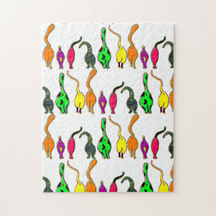 Puzzle Motif de boutons de chats colorés
