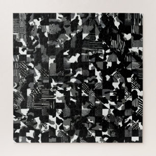 Puzzle Motif de camouflage noir et blanc "Fractura"