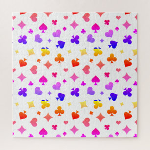 Puzzle Motif de couleurs de cartes à jouer modernes