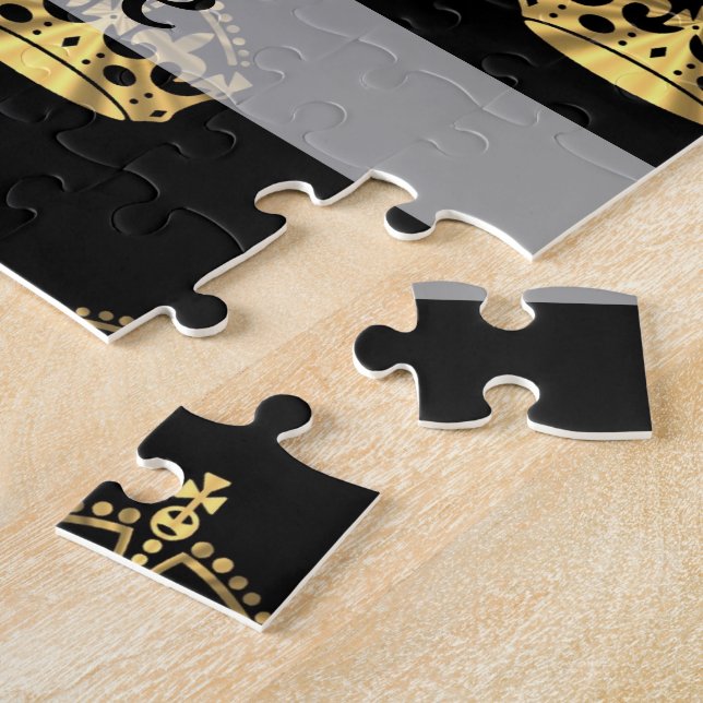 Puzzle Motif de couronne noir et or (Côté)