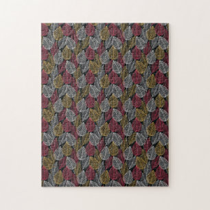 Puzzle Motif de dentelle des feuilles d'automne modernes