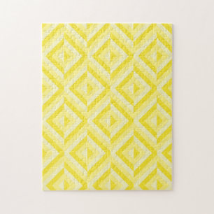 Puzzle Motif de diamant géométrique jaune frustrant