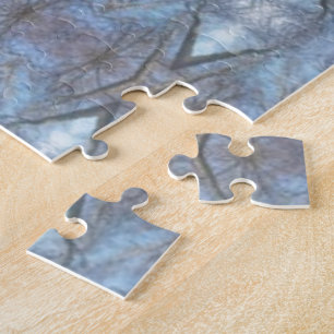 Puzzle Motif de diamants croisés géométriques bleu noir