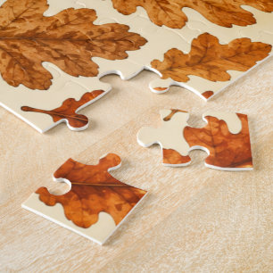 Puzzle Motif de feuilles de chêne d'automne Esthétique