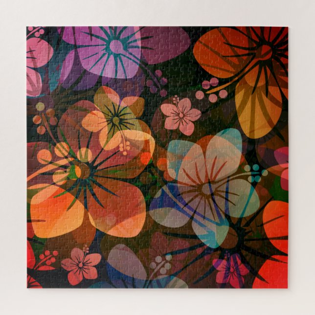 Puzzle Motif de fleurs hibiscus à l'hawaïenne (Vertical)