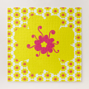 Puzzle Motif de fleurs jaunes frustrant