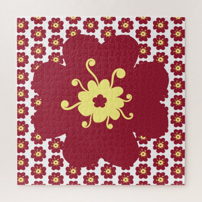 Puzzle Motif de fleurs rouges frustrant (Vertical)
