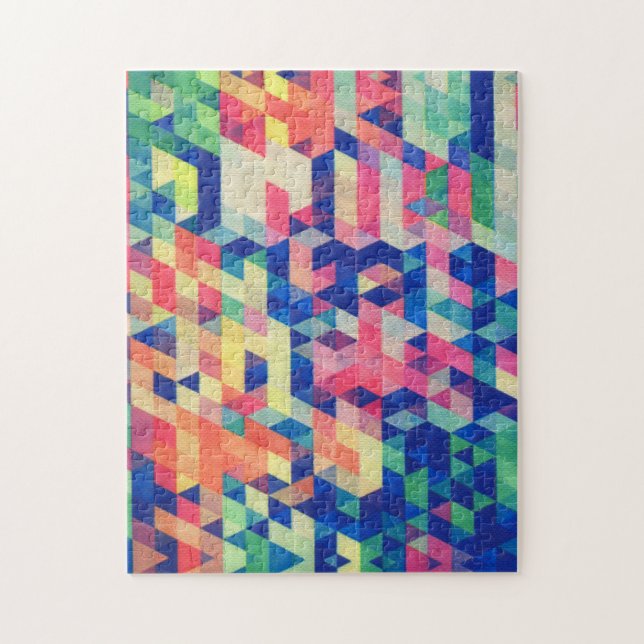 Puzzle Motif de formes d'aquarelle géométrique Abstraite (Vertical)