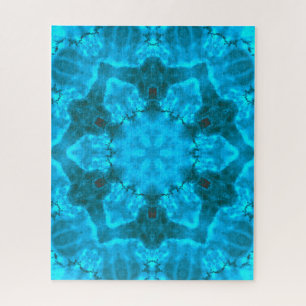 Puzzle Motif de kaléidoscope bleu glace givrée
