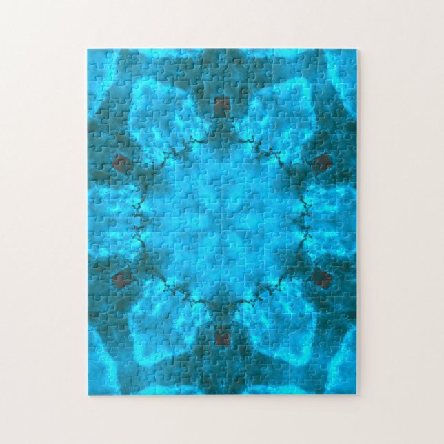 Puzzle Motif de kaléidoscope bleu glace givrée (Vertical)