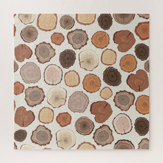 Puzzle Motif de la forêt des anneaux d'arbre (Vertical)