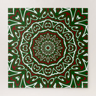 Puzzle Motif de mandala de Noël groovy maximaliste orné