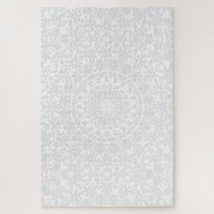 Puzzle Motif de mandala minimaliste blanc sur blanc