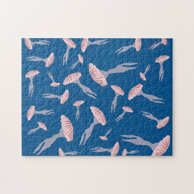 Puzzle Motif de méduse de l'océan bleu profond (Horizontal)