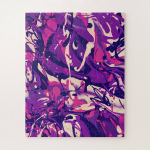 Puzzle Motif de peinture violet, rose et blanc
