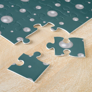 Puzzle Motif de perle sur fond sarcelle transformateur